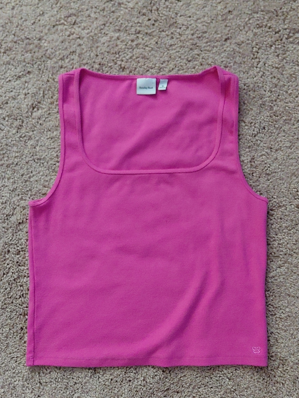 Aritzia Sunday Best Hot Pink Square Neck Tank Top Medium